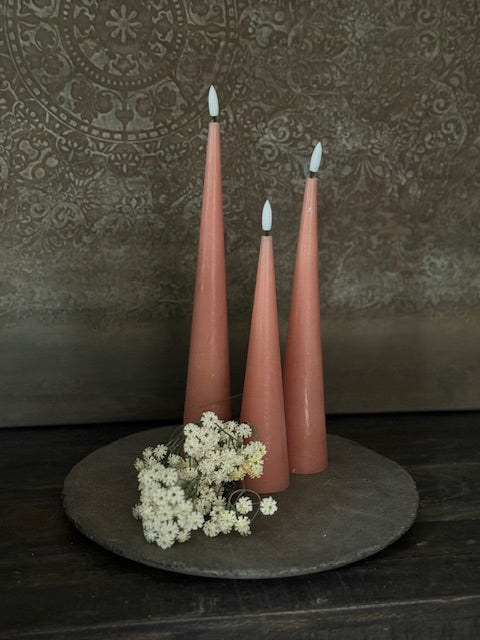Kegelkaarsen LED - Oud Roze