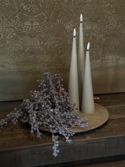 Kegelkaarsen LED - Taupe
