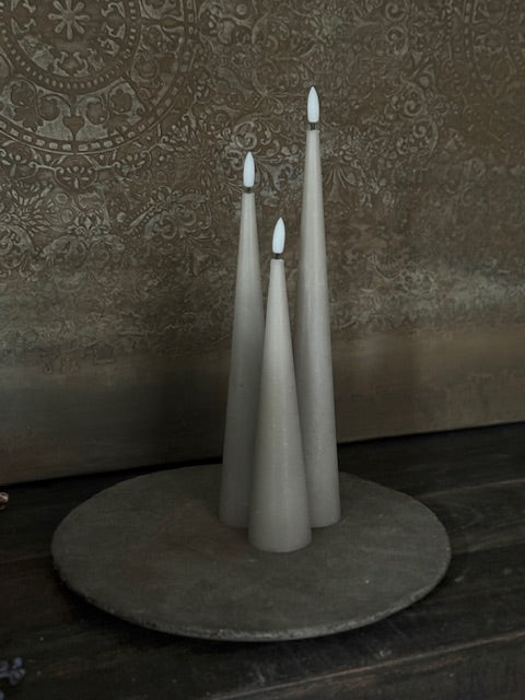 Kegelkaarsen LED - Taupe