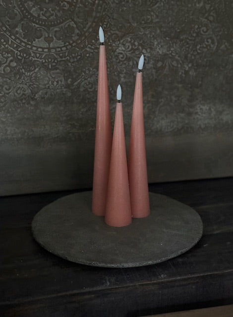 Kegelkaarsen LED - Oud Roze